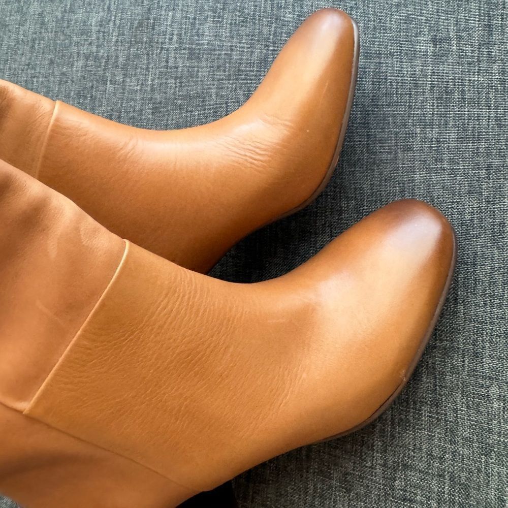 J. CREW Tall Slouch Leather Willa Boots in Burnished Sand Size 6 - Picture 11 of 15